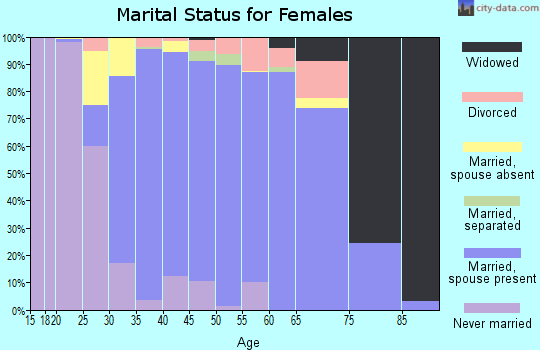 Zip code 20124 marital status for females