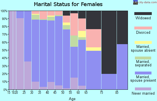 Zip code 20136 marital status for females