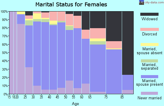 Zip code 20155 marital status for females