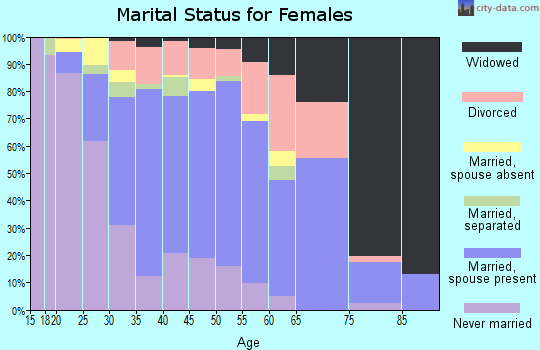 Zip code 20601 marital status for females