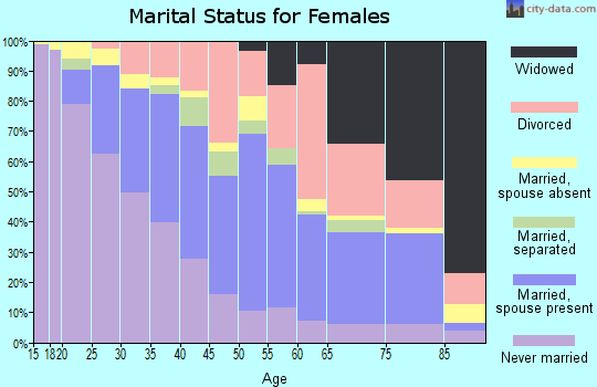 Zip code 20602 marital status for females