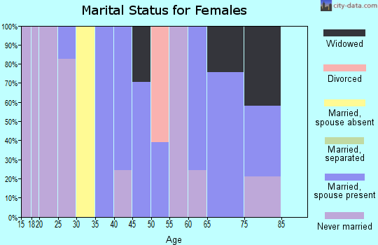 Zip code 20617 marital status for females