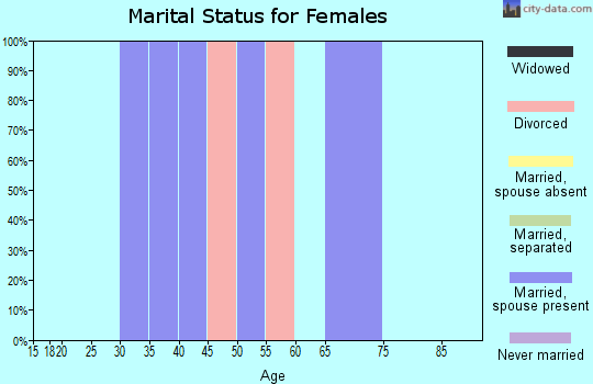 Zip code 20628 marital status for females