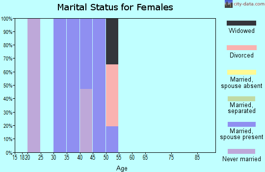 Zip code 20632 marital status for females
