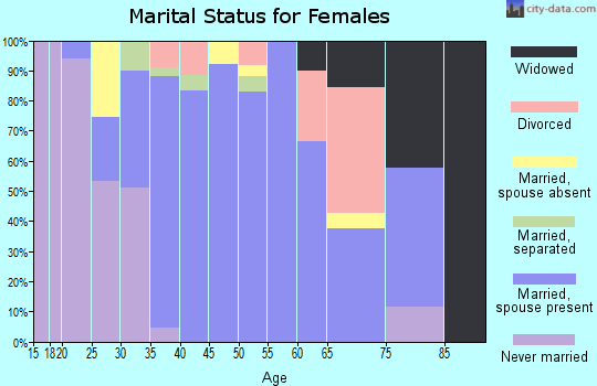 Zip code 20637 marital status for females