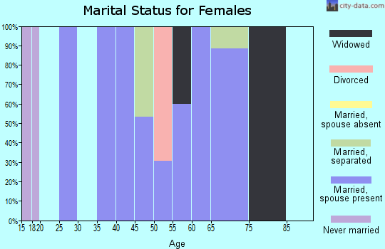 Zip code 20645 marital status for females