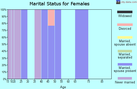 Zip code 20667 marital status for females