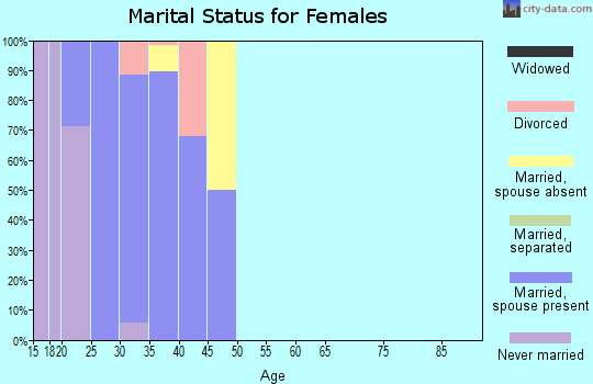 Zip code 20670 marital status for females