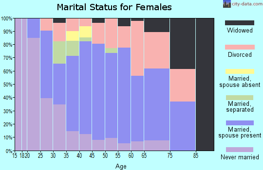 Zip code 20732 marital status for females
