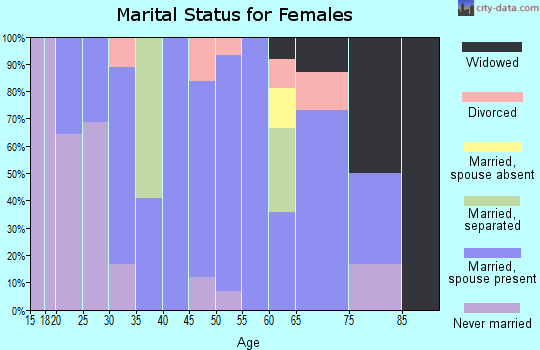 Zip code 20751 marital status for females