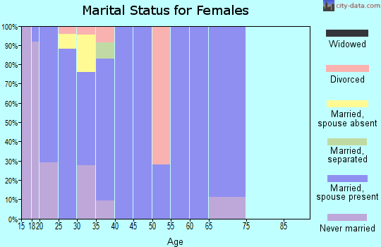 Zip code 20762 marital status for females
