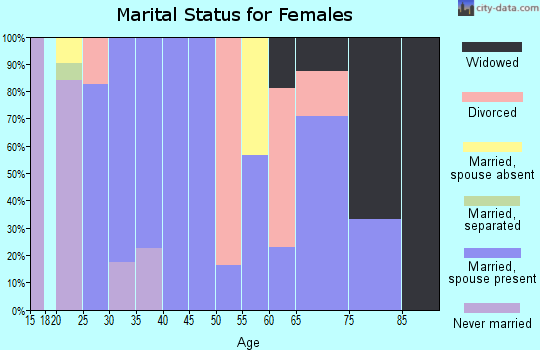 Zip code 20763 marital status for females