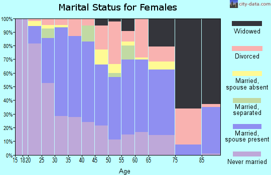 Zip code 20851 marital status for females