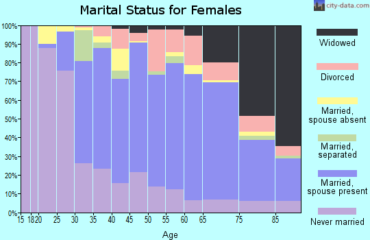 Zip code 20853 marital status for females