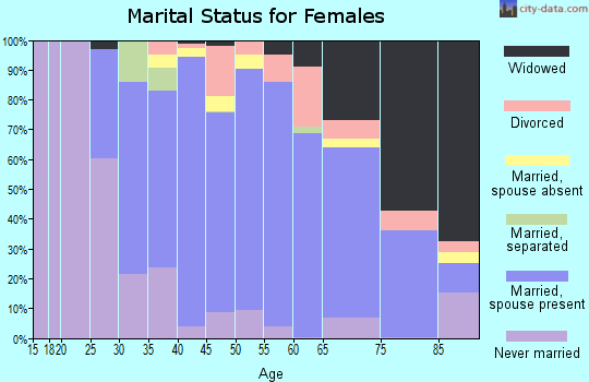 Zip code 20855 marital status for females