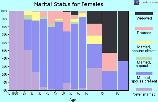 Zip code 20871 marital status for females