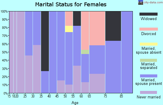 Zip code 20880 marital status for females