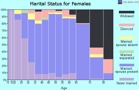 Zip code 20882 marital status for females