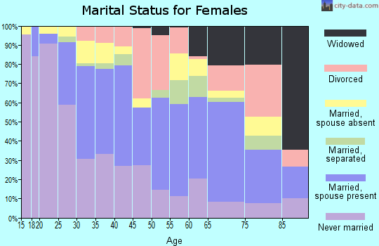Zip code 20903 marital status for females