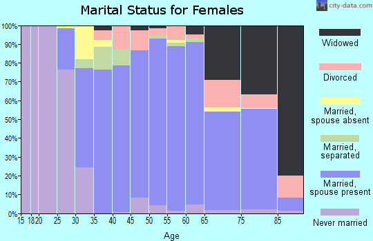 Zip code 20905 marital status for females