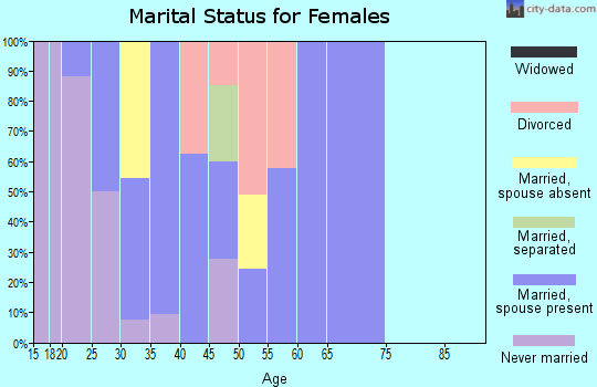 Zip code 21005 marital status for females