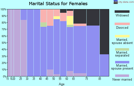 Zip code 21013 marital status for females