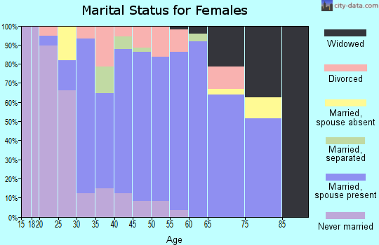 Zip code 21032 marital status for females