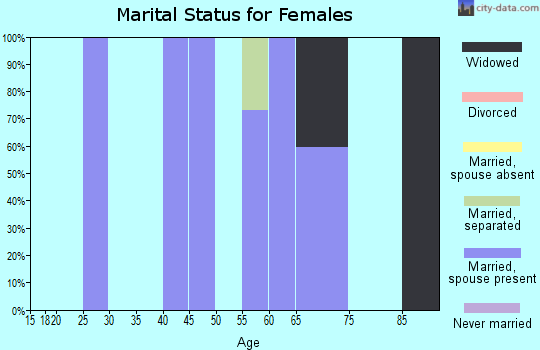 Zip code 21156 marital status for females