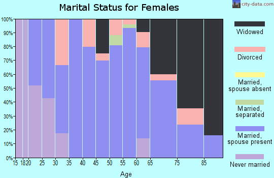 Zip code 21531 marital status for females