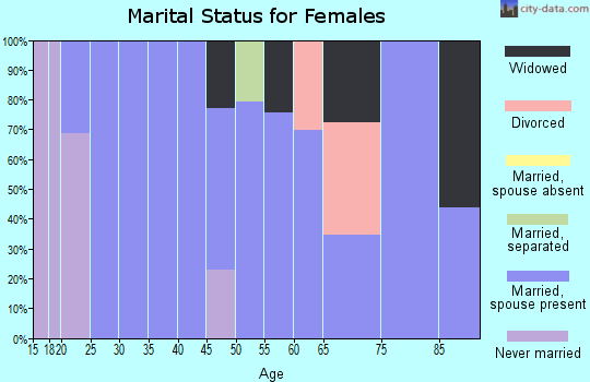 Zip code 21541 marital status for females