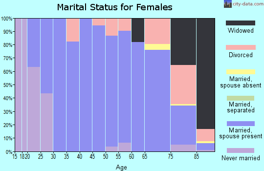 Zip code 21710 marital status for females