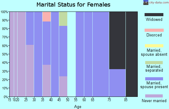 Zip code 21711 marital status for females