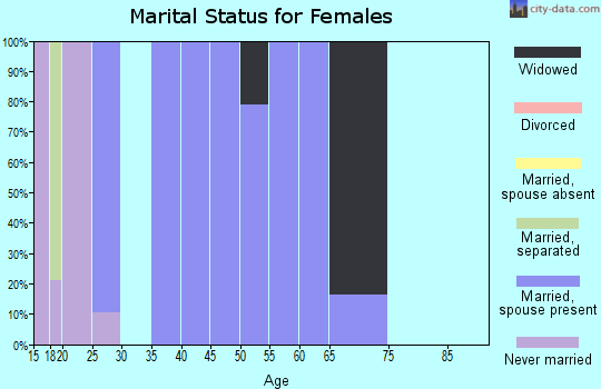 Zip code 21737 marital status for females