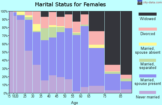 Zip code 21801 marital status for females