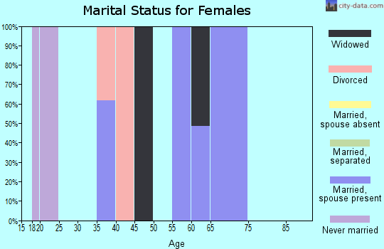 Zip code 21840 marital status for females