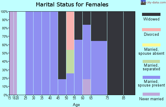 Zip code 21841 marital status for females