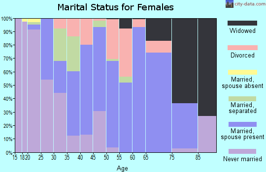 Zip code 21904 marital status for females