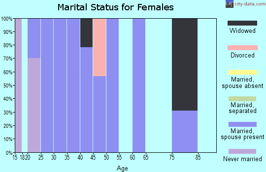 Zip code 21912 marital status for females