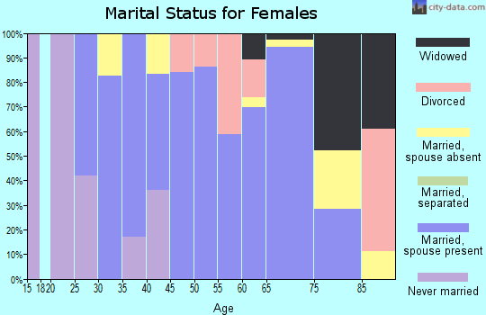 Zip code 22027 marital status for females