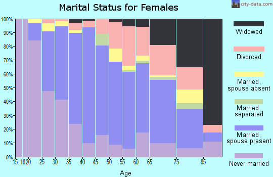 Zip code 22043 marital status for females
