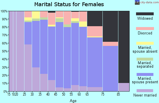 Zip code 22124 marital status for females