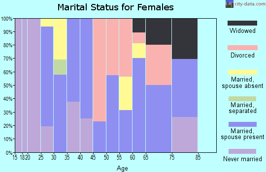 Zip code 22125 marital status for females