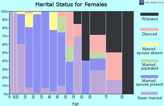 Zip code 22134 marital status for females