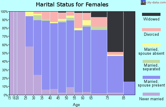 Zip code 22182 marital status for females
