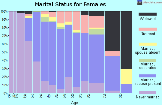 Zip code 22205 marital status for females