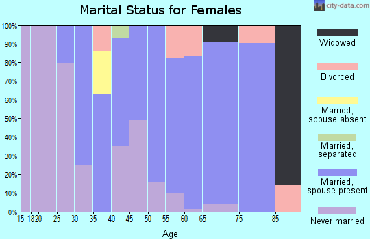 Zip code 22213 marital status for females