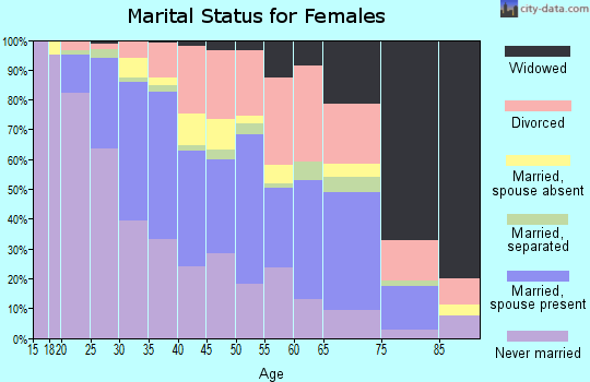 Zip code 22304 marital status for females