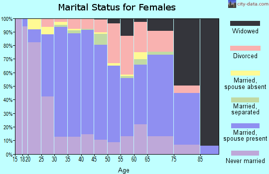 Zip code 22315 marital status for females