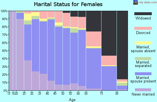 Zip code 22407 marital status for females