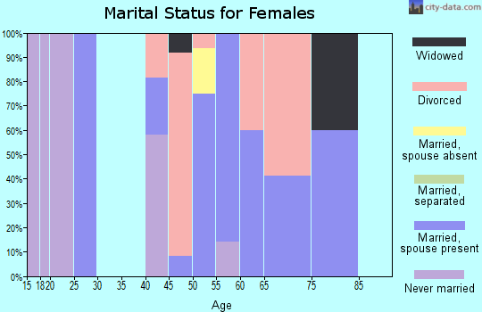 Zip code 22535 marital status for females